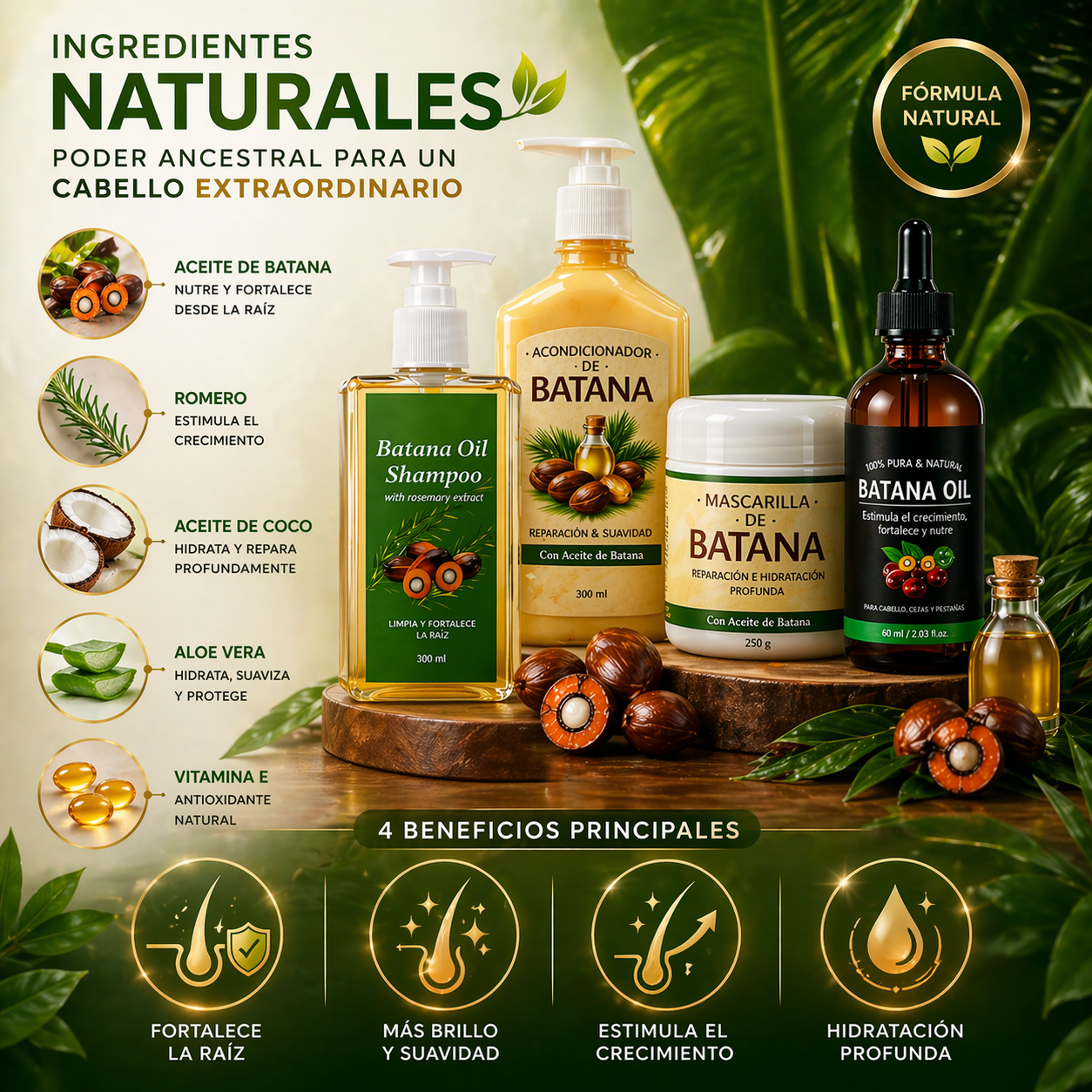 KIT CAPILAR BATANA: Tratamiento Natural de Aceite de Batana 🌿