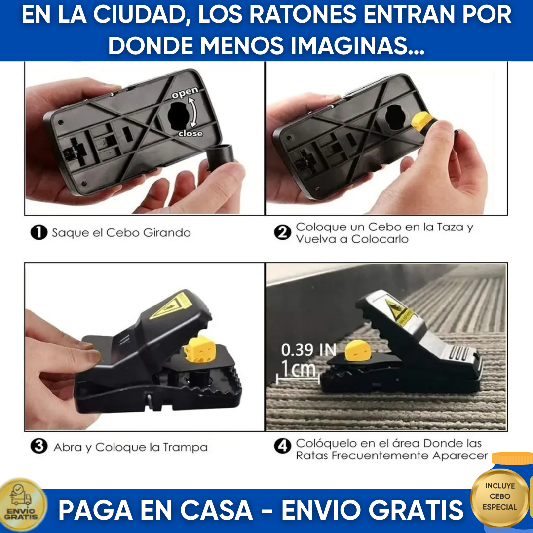 Pack x5 Trampas ¡Elimina Roedores Rápido y Seguro!  | GARANTÍA DE SATISFACCIÓN 🛒