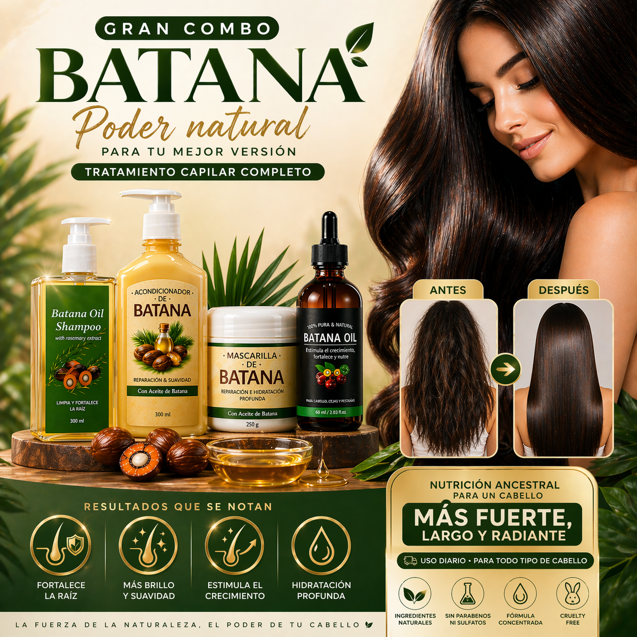 KIT CAPILAR BATANA: Tratamiento Natural de Aceite de Batana 🌿