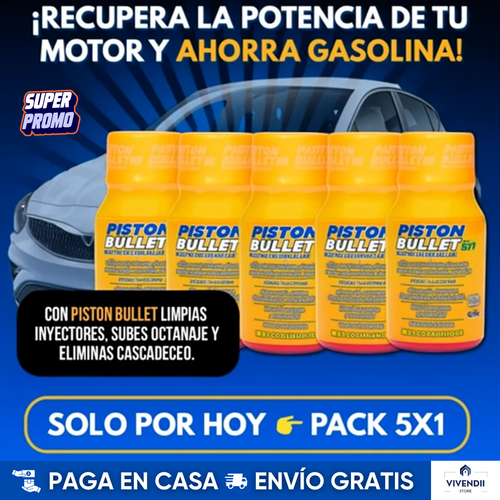 Aditivo Piston Bullet Bio | Pack x 5🛒 Máximo Rendimiento + Ahorro Garantizado ✅