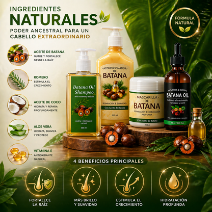 KIT CAPILAR BATANA: Tratamiento Natural de Aceite de Batana 🌿