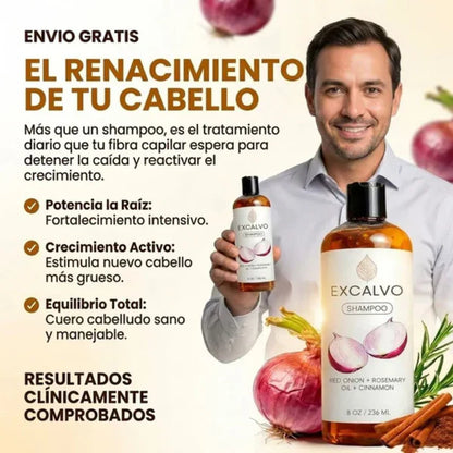 Shampoo Excalvo: Recupera la Fuerza y Volumen de tu Cabello 🌱